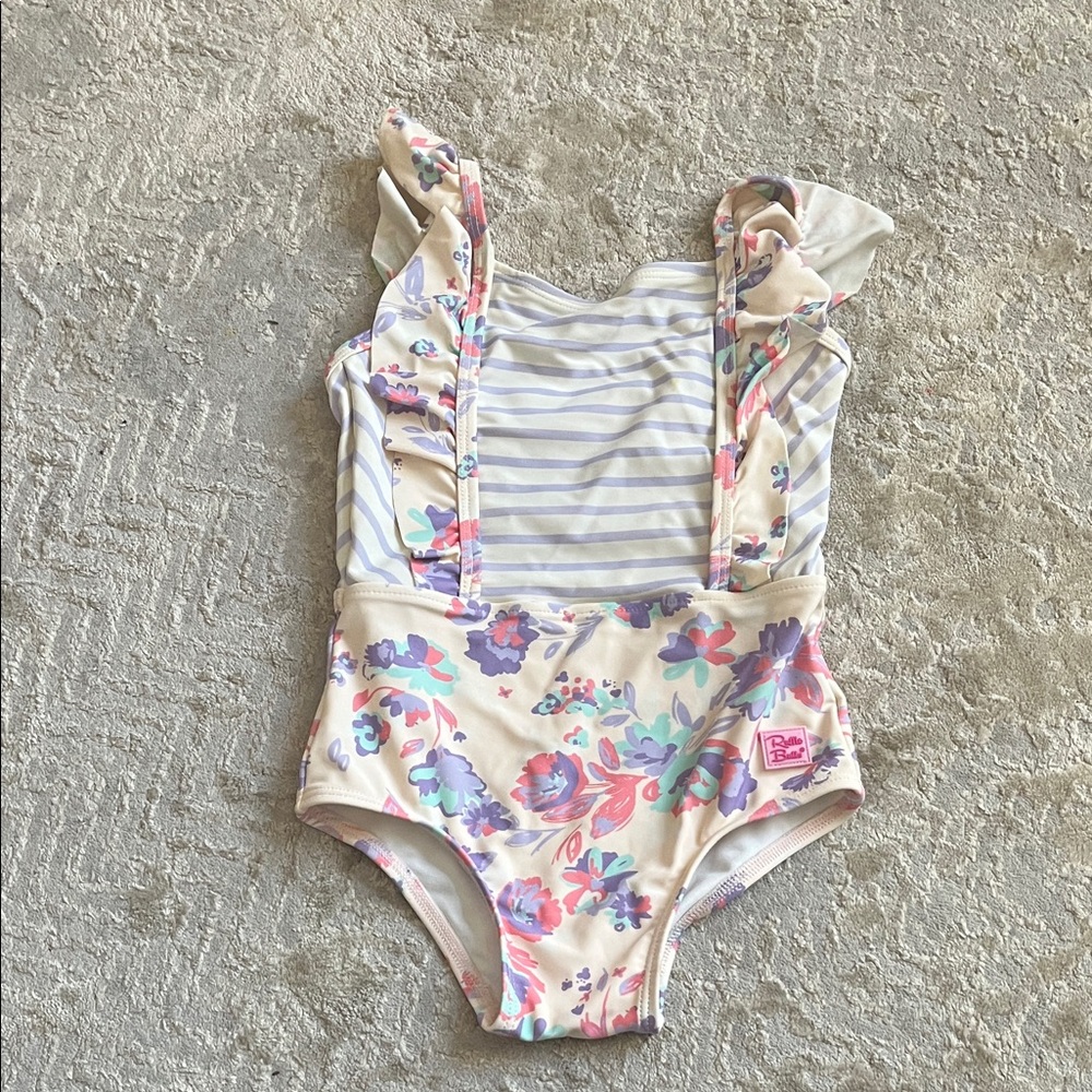 Ruffle Butts Pastel Floral Swimsuit
